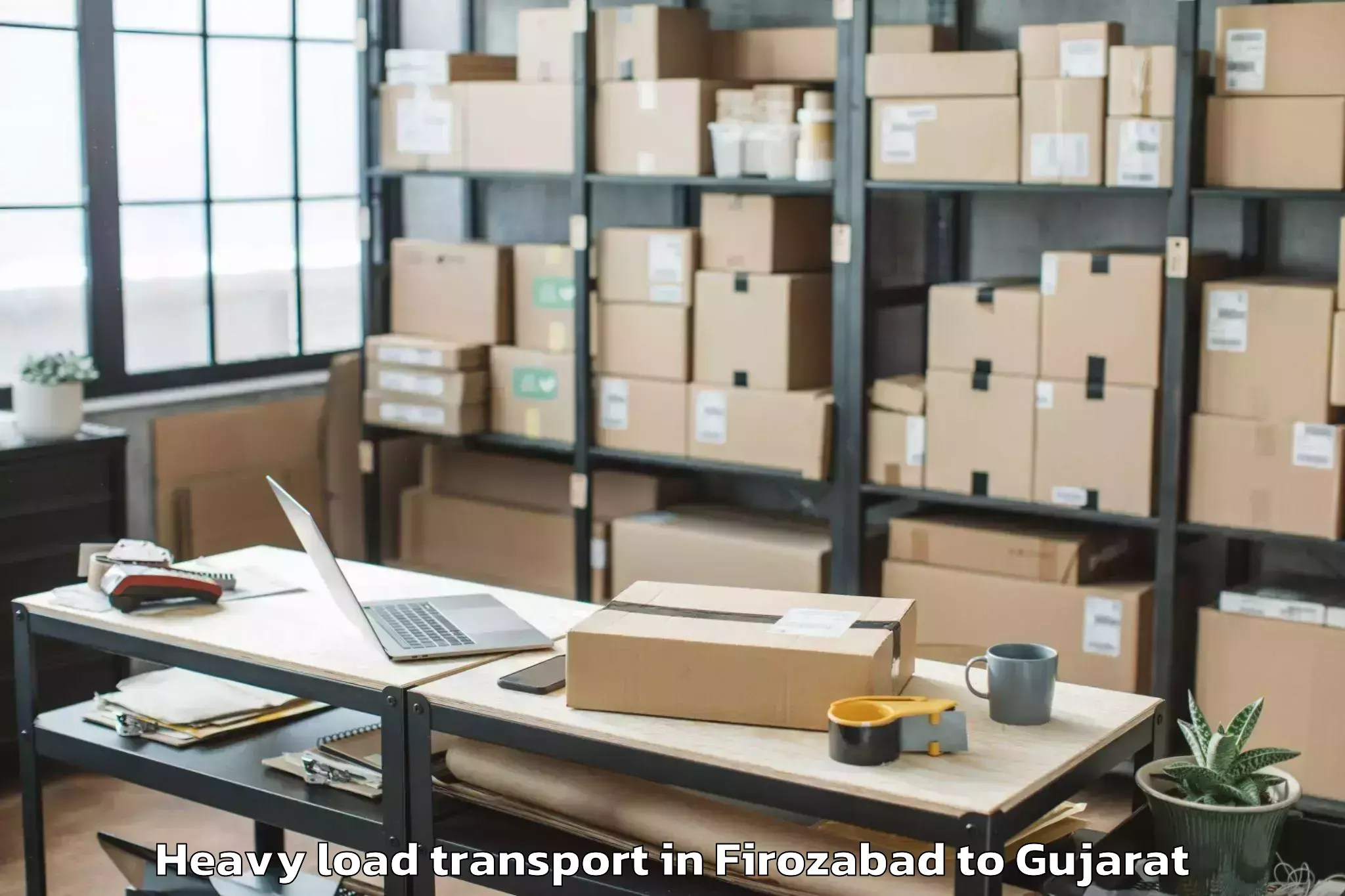 Reliable Firozabad to Ganpat University Mehsana Heavy Load Transport